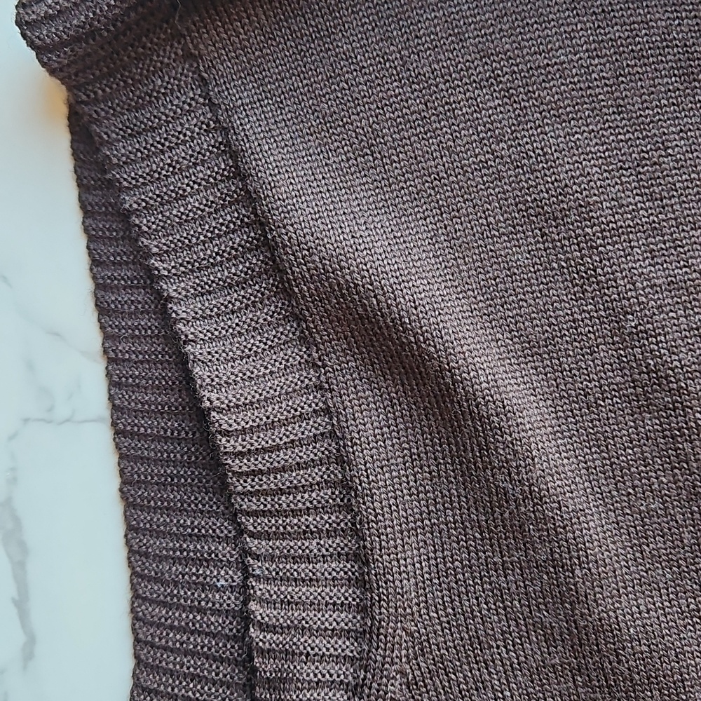 PierAntonio Gaspari Brown Italian Virgin Wool Sleeveless Turtleneck Dress 44/8 - Picture 5 of 6